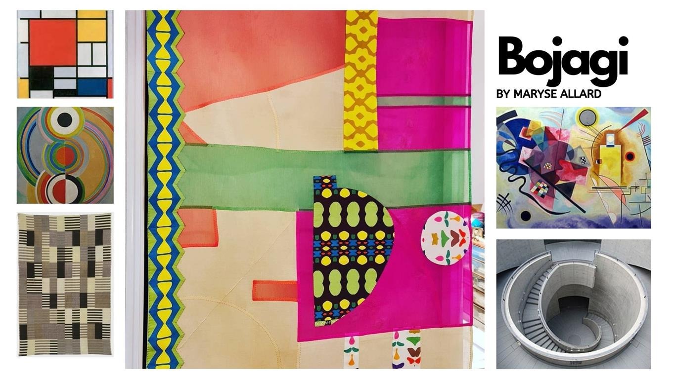 Le travail de l'artiste textile, qui évoque l'art traditionnel coréen, s'inspire également de l'art européen des XIXe et XXe siècles, comme le Bauhaus, l'Art Déco, entre autres. © Maryse Allard, licence Wikipédia Commons
