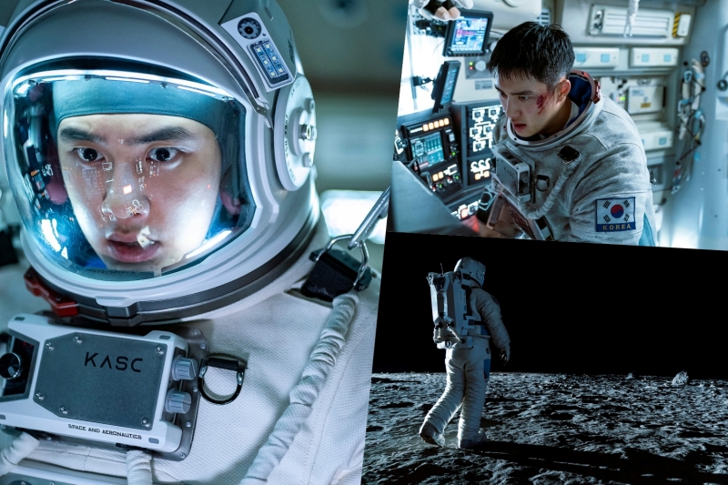 Bộ phim “The Moon” xoay quanh cuộc du hành vũ trụ của các phi hành gia Hàn Quốc, trong đó, nhân vật Sun-woo (diễn viên Do Kyung-soo thủ vai) là người duy nhất sống sót sau cơn bão mặt trời. (Ảnh: Trang Facebook của CJ ENM Movie)