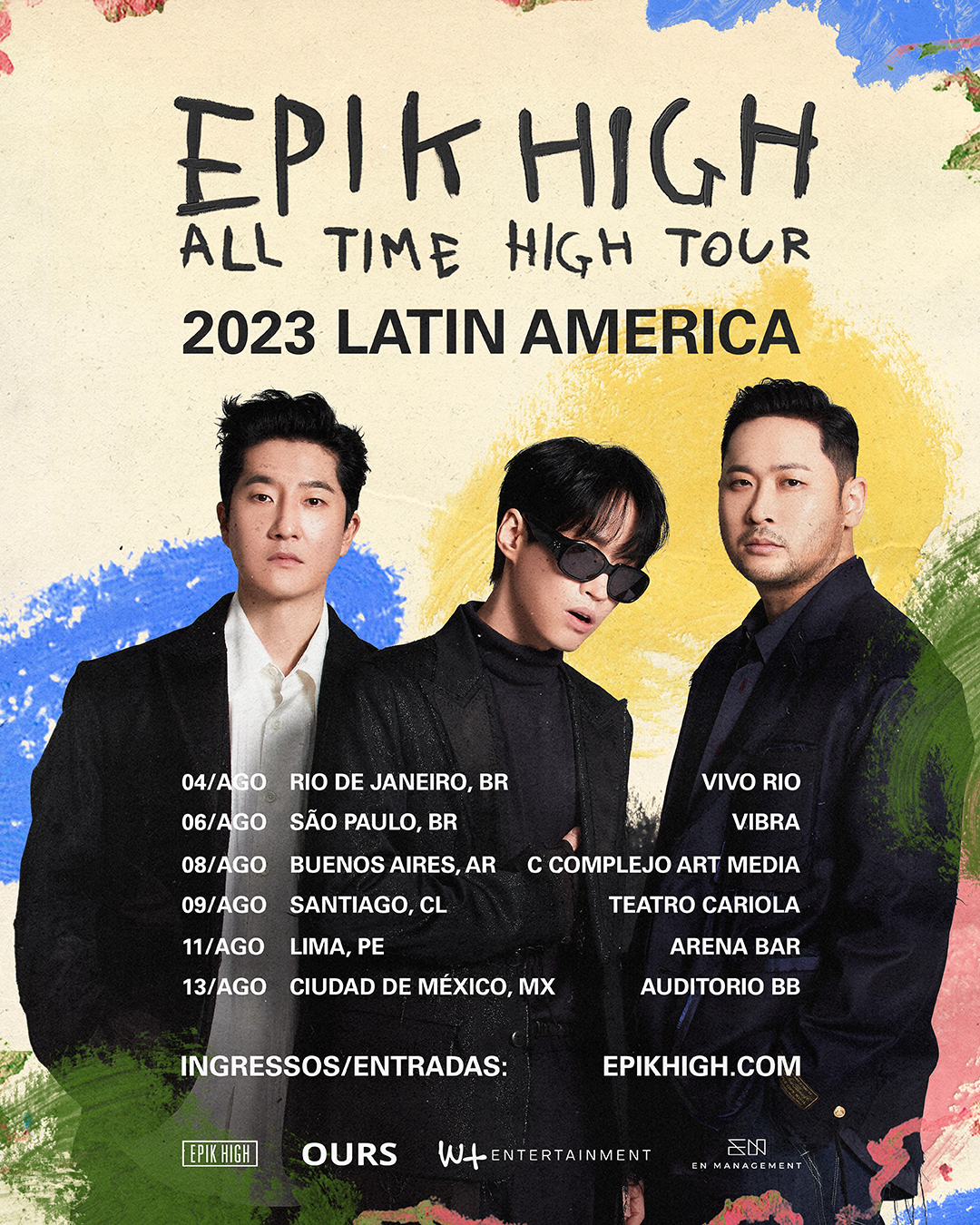 Cartel oficial de la gira de EPIK HIGH en Latinoamérica | Página oficial de EPIK HIGH en Facebook
