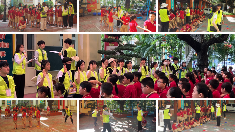 Không khí vô cùng sôi động của Ngày hội thể thao tại trường Tiểu học Nguyễn Tri Phương, quận Hồng Bàng, thành phố Hải Phòng. (Ảnh: Đoàn Tình nguyện Sinh viên LS kì 26 và tổ chức Copion)