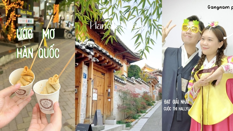 Cuối cùng sau bao nỗ lực và tài năng của mình, nhóm của Thư đã thành công chạm được đến ước mơ du lịch Hàn Quốc trong mơ của mình. (Ảnh: Cao Song Thư)
