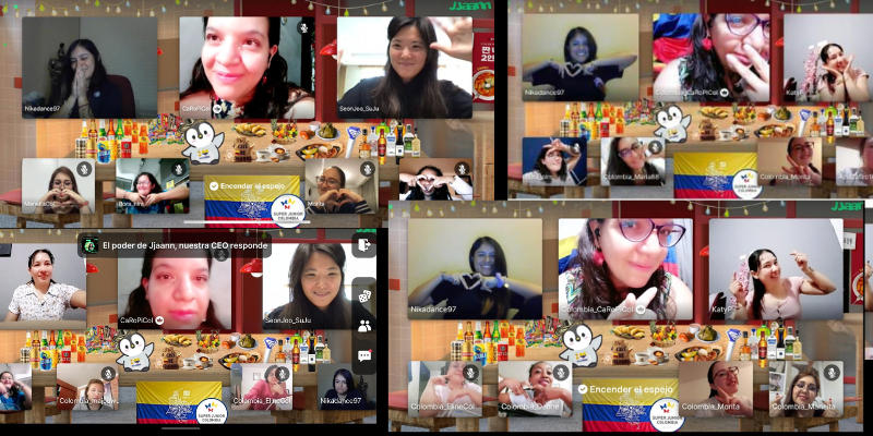 La reportera honoraria de Korea.net Katherine Paola Guzmán Ávila, participa como anfitriona de una las salas que ofrece la aplicación 'Jjaann'. | Cuenta oficial de SUJU ELF Colombia en Instagram 