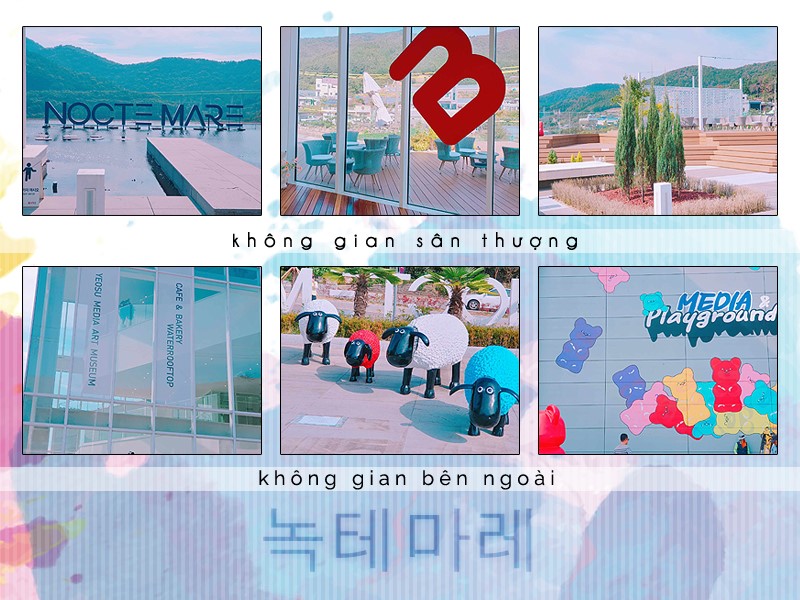 Một vài chi tiết thiết kế khá tinh tế ở bên ngoài và trên sân thượng tại bảo tàng nghệ thuật truyền thông NOCTEMARE. (Ảnh: Vũ Đỗ Hải Hà)