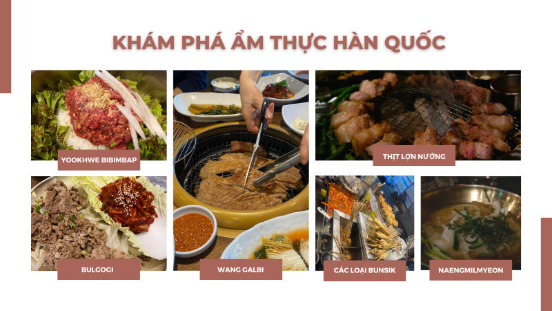 Các món ăn Hàn Quốc hấp dẫn. (Ảnh: Trần Hải Anh)