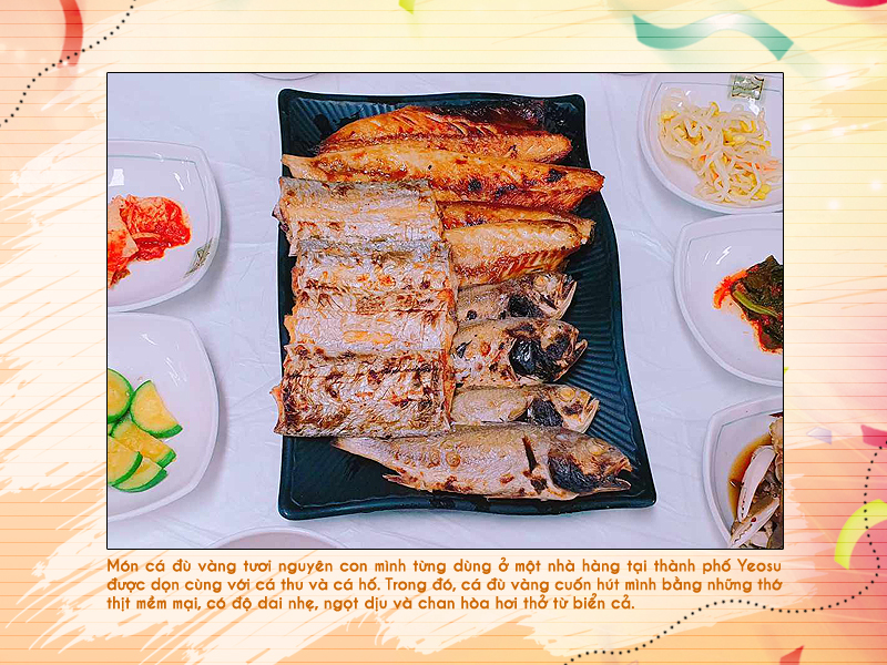 Cá đù vàng tươi ở thành phố Yeosu tạo cho mình ấn tượng không thua kém cá thu và cá hố khi nó có chất lượng thịt khá thơm ngon và tinh tế. (Ảnh: Vũ Đỗ Hải Hà)