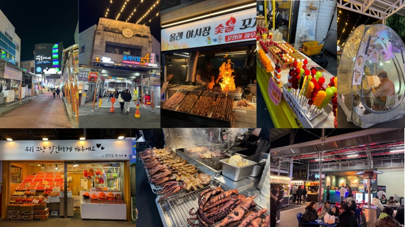 Dù đi cả đêm cũng không thể thử hết các món ở chợ đêm Seogwipo Olle. (Ảnh: Nguyễn Mai Hạnh)