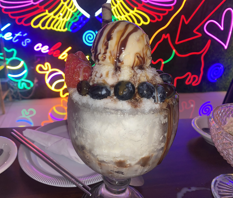 Bingsu de makgeolli (bebida alcohólica coreana a base de arroz)