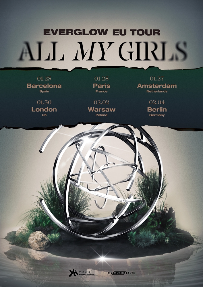 Affiche de la tournée européenne d’Everglow. © Yuehua Entertainment
