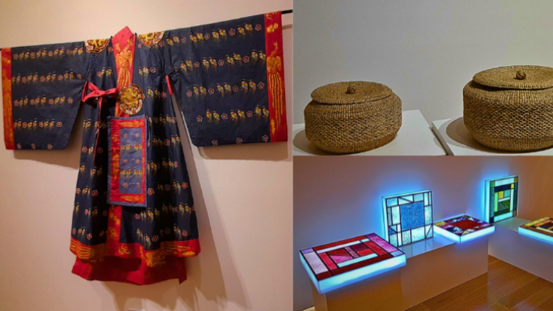 La foto muestra algunos de los objetos de la muestra 'Más allá del hanji', que se está llevando a cabo en el Centro Cultural Coreano (CCC) de Argentina. | Angela Marisol Quintero Quintero