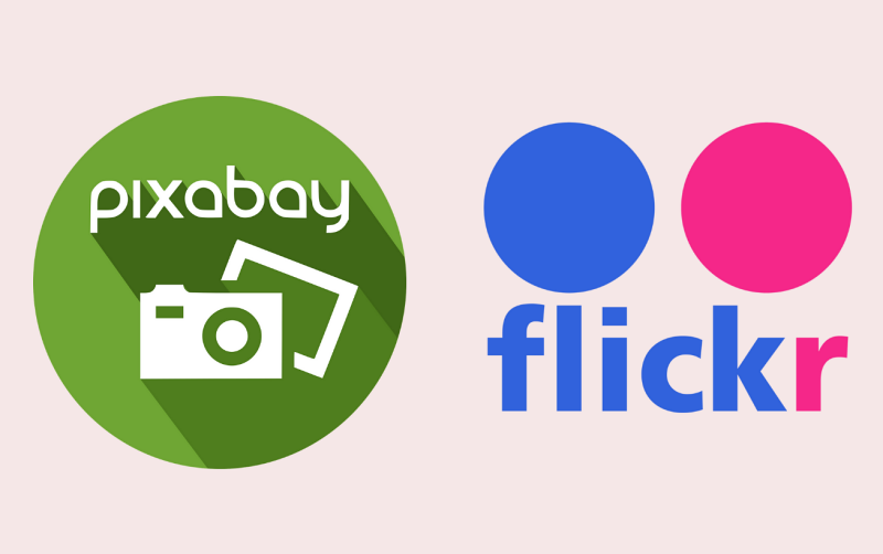 Pixabay và Flickr là hai ứng dụng có nguồn ảnh miễn phí có thể sử dụng được trong quá trình viết bài. (Ảnh: Pixabay và Flickr)