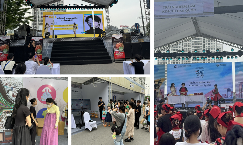 Những hoạt động như K-pop Random Dance, Quiz show văn hóa Hàn Quốc, chụp ảnh check in cùng Hanbok,... đã khiến cho không khí lễ hội thêm phần náo nhiệt giữa tiết trời trong lành và mát rượi. (Ảnh: Hoàng Xuân Tùng)