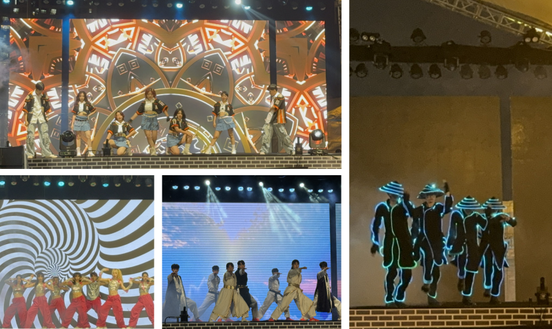 Chương trình biểu diễn nghệ thuật đến từ Media Art Laser, Đội tuyển quốc gia Taekwondo, các nhóm nhảy cover K-pop,... đã đem đến cho khán giả những rung cảm nhất định về mối quan hệ khăng khít giữa Việt Nam và Hàn Quốc. (Ảnh: Hoàng Xuân Tùng)