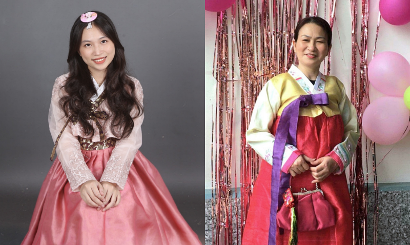 Cả mẹ và Phương Anh đều yêu thích trang phục truyền thống của Hàn Quốc. (Ảnh: Nguyễn Phương Anh) 