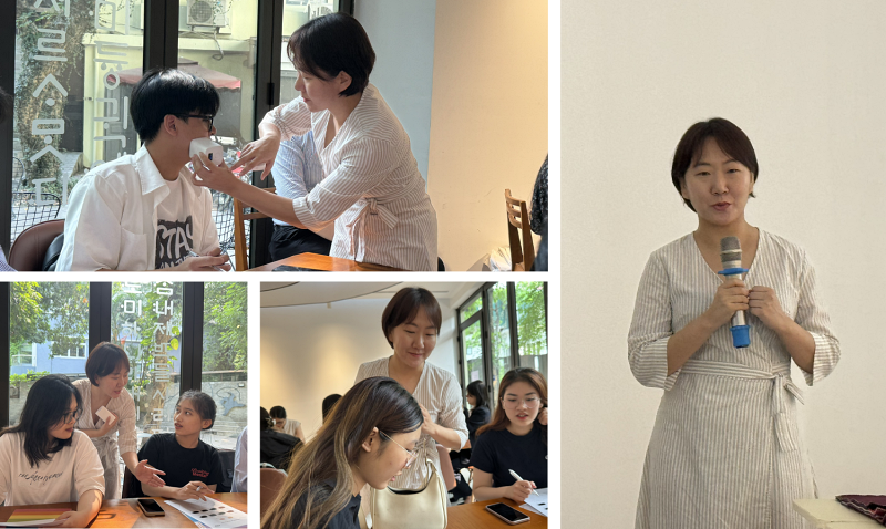 Sự tận tình, nhiệt huyết của cô Yang Nanhee đã khiến cho hai phóng viên danh dự nói riêng và các bạn trẻ trong căn phòng nói chung cảm thấy xúc động trong việc truyền tải những giá trị đặc sắc về K-beauty. (Ảnh: Hoàng Xuân Tùng)