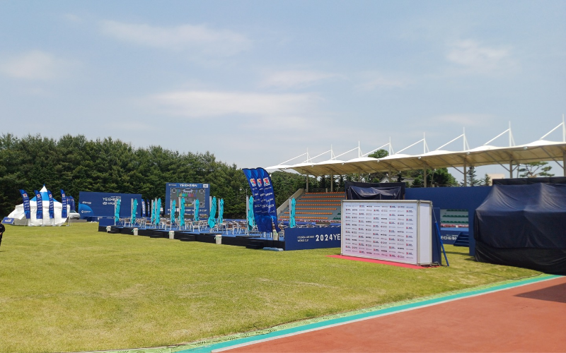 Lapangan final pada Kompetisi Hyundai Archery World Cup 2024 Stage 2.