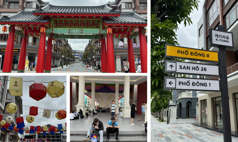 Đối với phóng viên danh dự Hoàng Xuân Tùng, việc lựa chọn khu phố Hàn K-Town tại Vinhomes Ocean Park làm địa điểm tổ chức lễ hội đã khiến hai phóng viên danh dự và các bạn trẻ có thể tận hưởng không khí Hàn Quốc một cách chân thực và sống động nhất. (Ảnh: Hoàng Xuân Tùng) 
