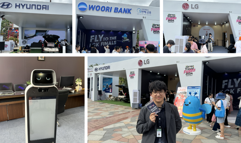 Những gian hàng đến từ các tập đoàn lớn như Hyundai, LG Electronics,... đã khiến phóng viên danh dự Đỗ Duy Anh ngưỡng mộ trước sự hùng mạnh của các “chaebol” Hàn Quốc tại thị trường Việt Nam. (Ảnh: Đỗ Duy Anh)