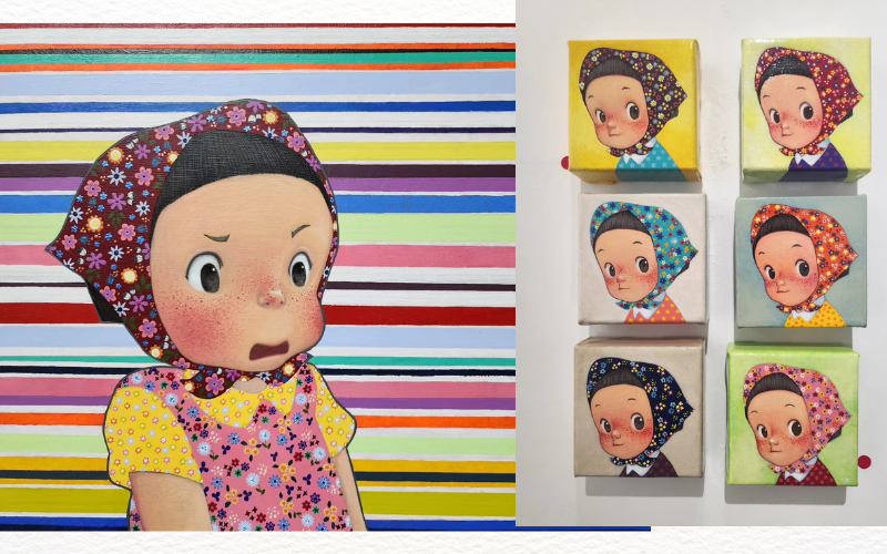 Las fotos muestran uno de los personajes creados por la artista coreana Yun Hee Kyung. 