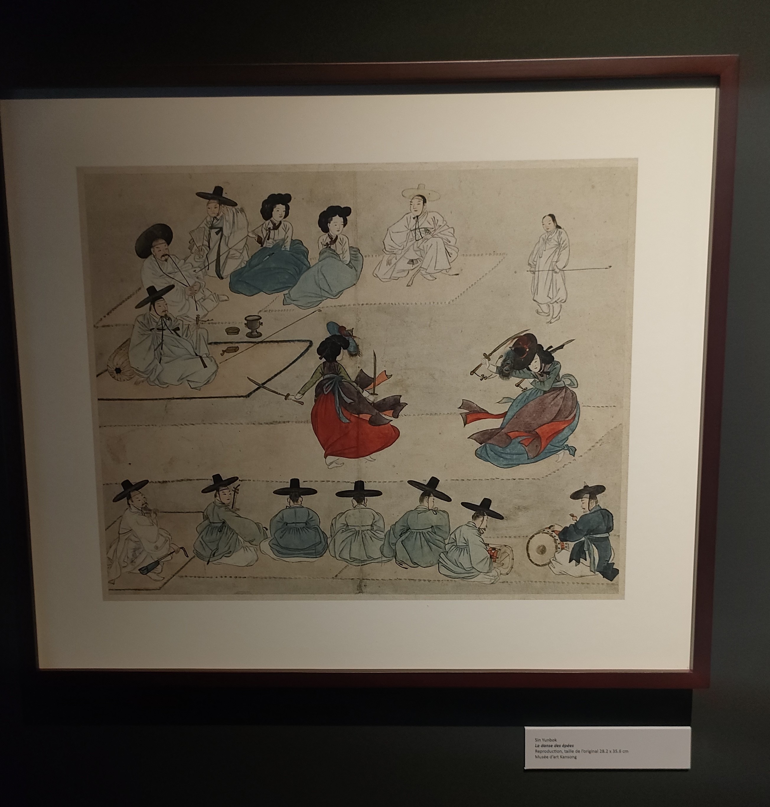 Reproduction du tableau « La Danse des épées » de Sin Yunbok. © Claire Chave