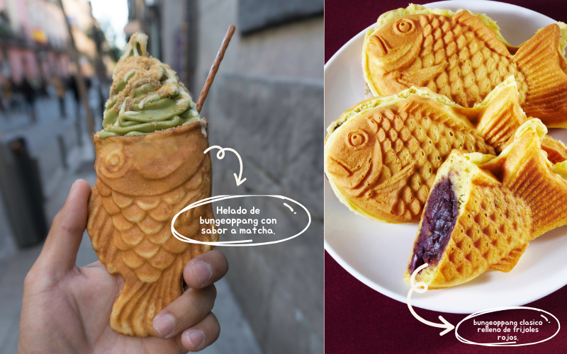 En la izquierda se muestra un helado de bungeoppang, y en la derecha la versión de verano de este postre clásico. | Cuenta oficial de Gelato Manufacturing en Twitter e iStock 