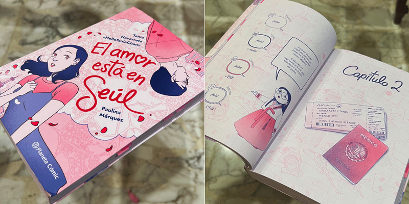 La foto muestra alguna de las ilustraciones que aparecen en el libro 'El amor está en Seúl' de Tania Navarrete. | Yazmin Hernández Celestina 
