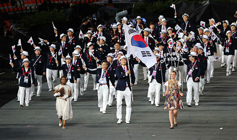 La delegación de Corea desfila en la ceremonia de inauguración de los Juegos Olímpicos de Londres en 2012. | Comité Deportivo y Olímpico de CoreaCorea