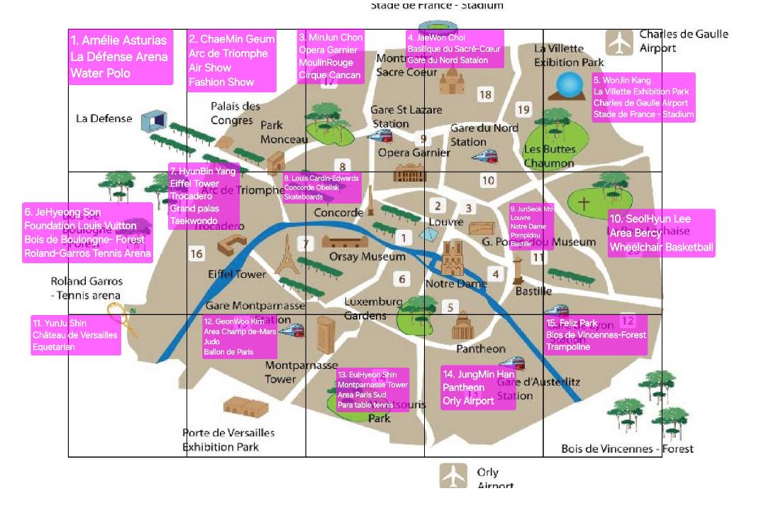 La carte de Paris qui va accueillir les différentes œuvres. © Kim Liz