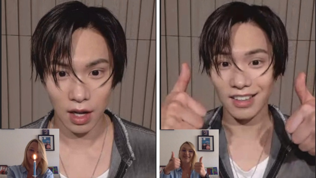 Photos de Valentine pendant le fancall avec Rocky. © Valentine Cotrelle