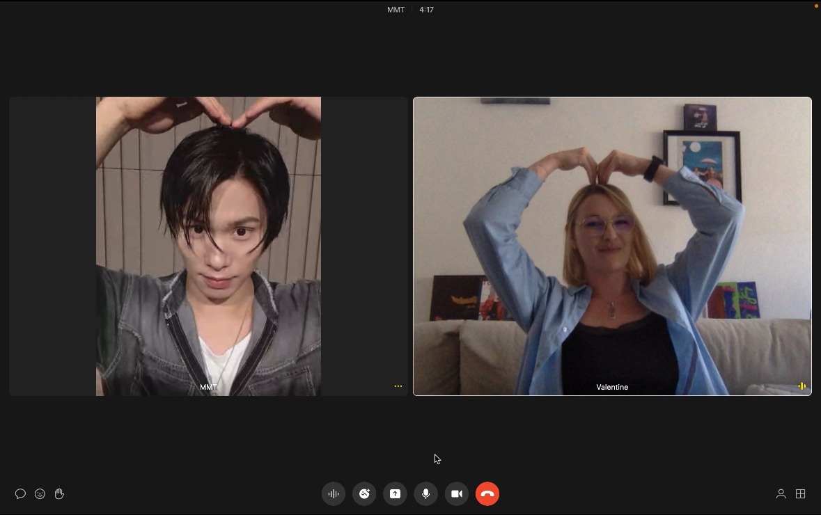 Photo de Valentine pendant le fancall avec Rocky. © Valentine Cotrelle