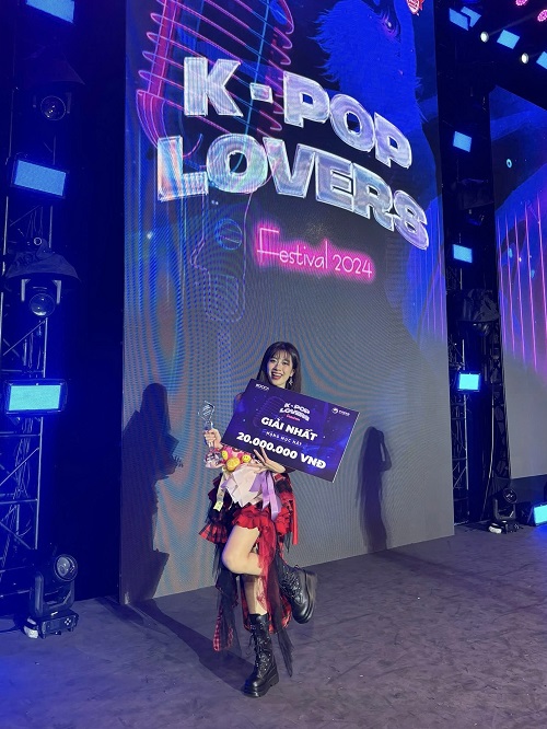 Trở thành Quán quân tại “K-pop Lovers Festival 2024” là minh chứng cho niềm đam mê K-pop và những nỗ lực tâm huyết của Tô Mỹ Tâm dành cho cuộc thi. (Ảnh: Tô Mỹ Tâm)