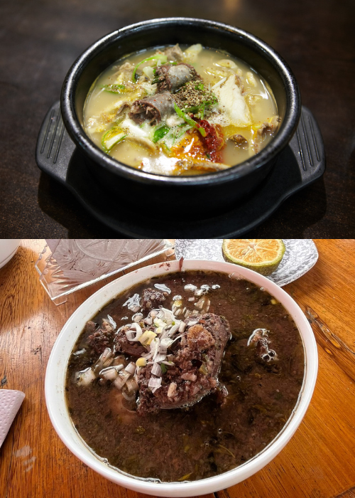 En la parte superior, sundaeguk coreano; en la parte inferior, caldo de manguera ecuatoriano. | Wikimedia Commons, Carol Rueda