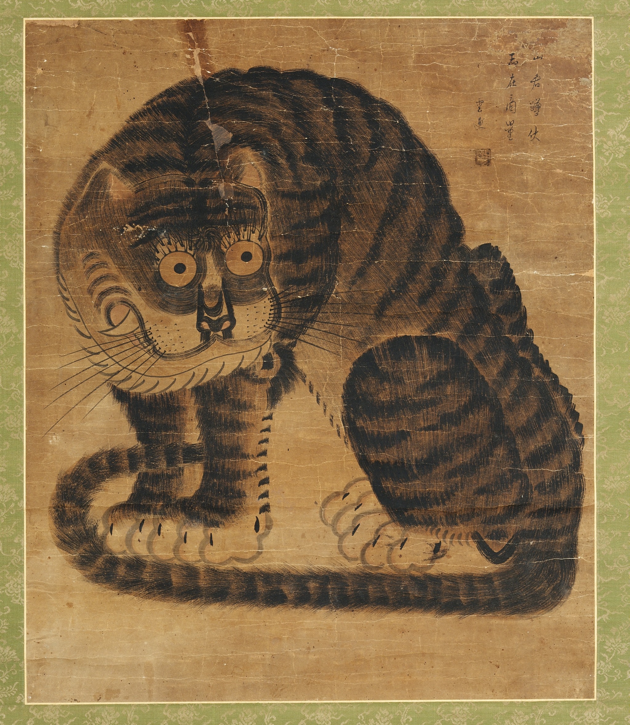 Tigre peinture sur papier de la période Joseon. © Musée national de Corée