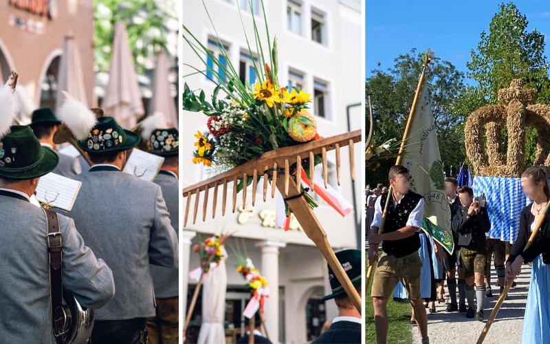 In Bayern wird Erntedank mit einem Festumzug und in Tracht gefeiert. © Manuel Guthmann