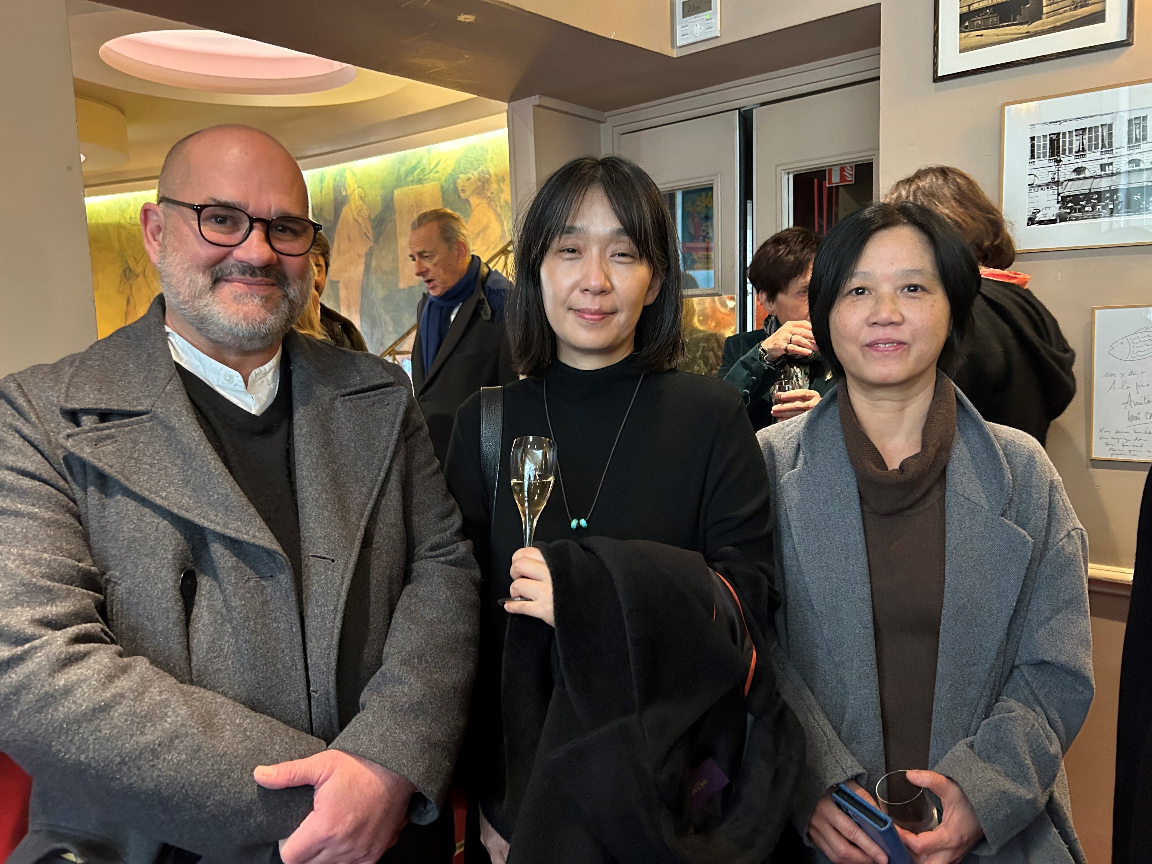 Pierre Bisiou, Han Kang et Kyung-ran Choi. © Pierre Bisiou