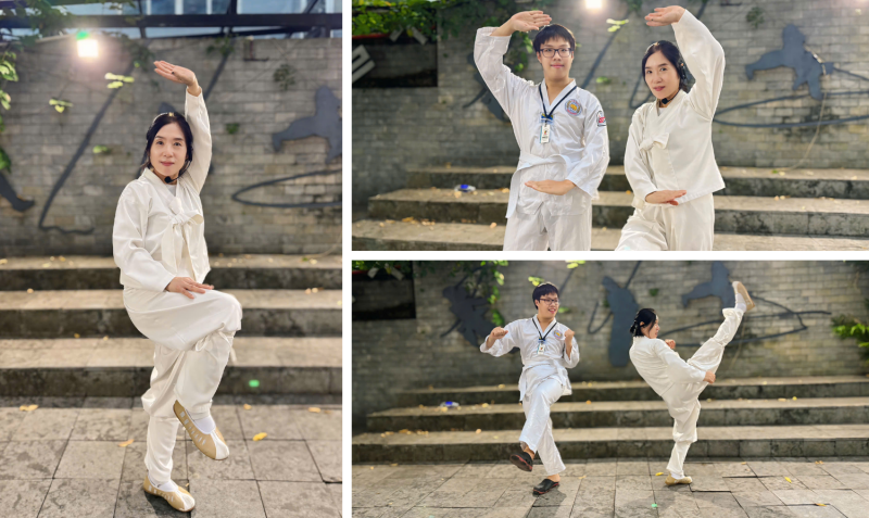 Với cô Lee, võ thuật Taekkyeon không chỉ cải thiện về thể chất, mà còn chú trọng đến việc tu dưỡng tâm hồn và tinh thần. (Ảnh: Hoàng Xuân Tùng)