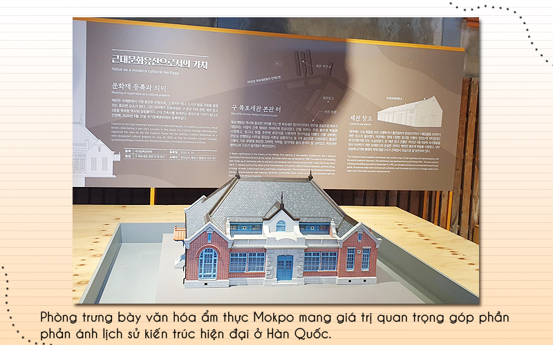 Phòng trưng bày văn hóa ẩm thực Mokpo là công trình giá trị góp phần phản ánh rõ rệt kiến trúc hiện đại của xứ sở Kim Chi. (Ảnh: Vũ Đỗ Hải Hà)