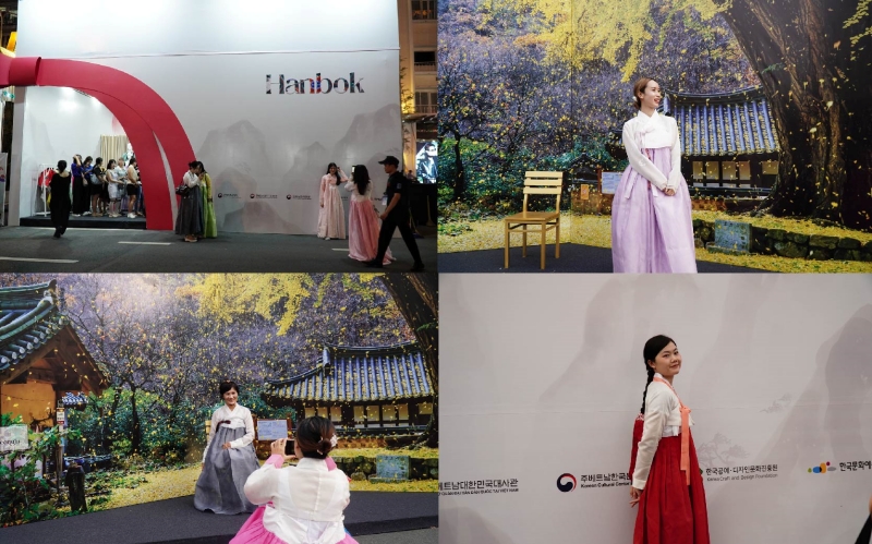 Trang điểm, làm tóc, chọn trang phục xong và “xúng xính” những bộ Hanbok chụp tấm hình xinh đẹp với background mùa thu Hàn Quốc. (Ảnh: Lê Thị Yến)