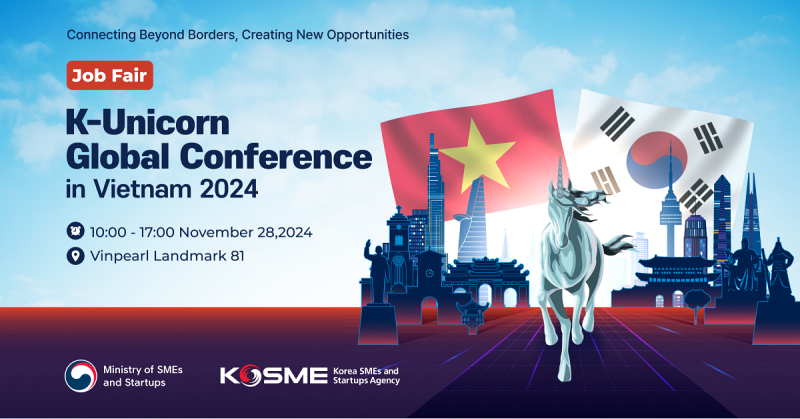 Banner của sự kiện “K-Unicorn Global Conference in Vietnam 2024”. (Ảnh: Trang web K-Unicorn Global Conference in Vietnam 2024, k-ugc.work)