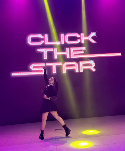 La participación de Edena Giovanna en el programa de televisión 'Click the star 2023'.