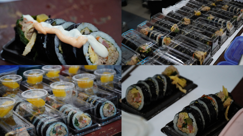 Món Gimbap (cơm cuộn rong biển) vừa đẹp mắt vừa thơm ngon. (Ảnh: Lê Thị Yến)