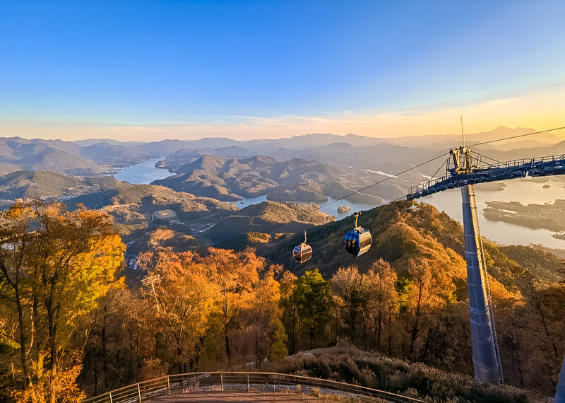 Fotografía tomada desde el mirador de Cheongpung, en el condado de Danyang, Corea | Ilse Díaz