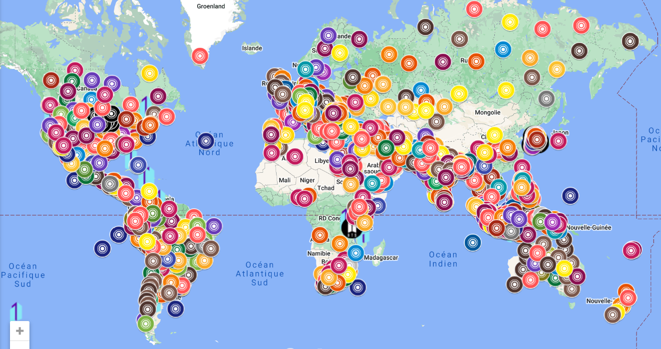 La carte de l'action philanthropique des ARMY de BTS. © One In An ARMY