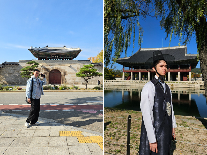 Việc được trải nghiệm văn hóa như khoác lên mình trang phục truyền thống Hàn Quốc Hanbok hay ghé thăm những địa điểm cổ kính để lại ấn tượng khó phai trong lòng Andrei Renzo Lugtu. (Ảnh: Andrei Renzo Lugtu)