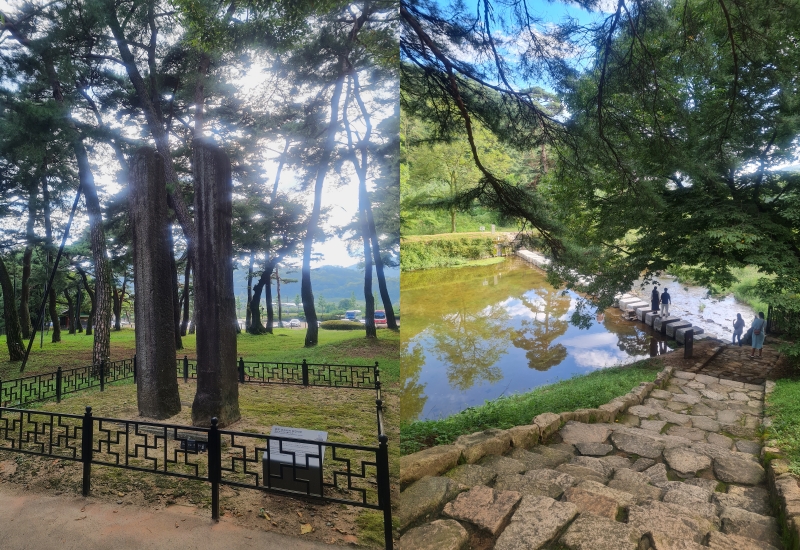 Флагшток, оставшийся от храма Суксуса (слева), и вид на ручей Чуккесу. / Фото: Анна Хромцова