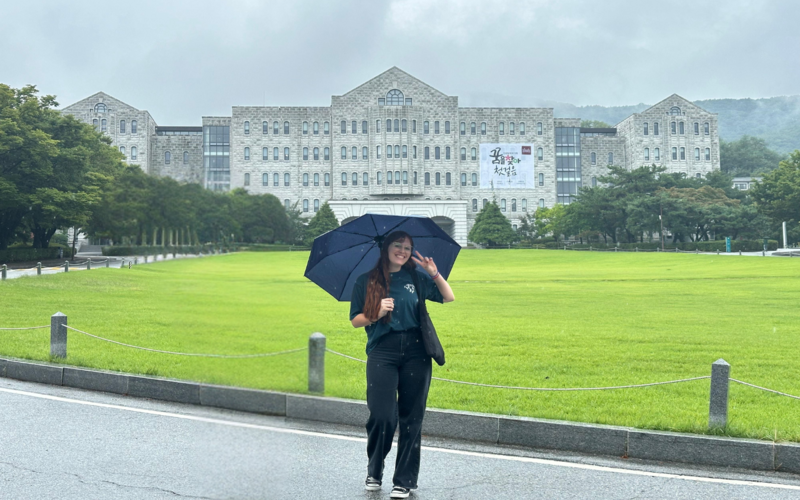 Claribel en un día lluvioso en Corea