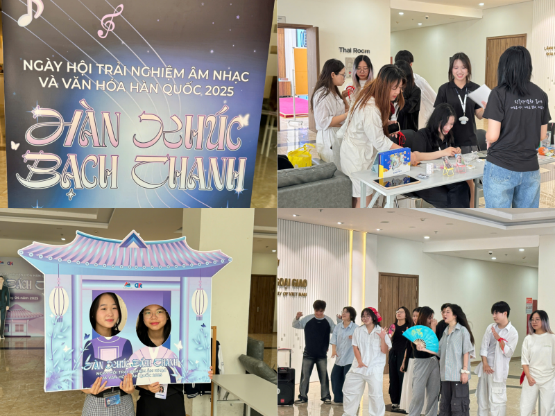 Sự kiện  “Hàn Khúc Bách Thanh - Ngày hội Trải nghiệm Âm nhạc và Văn hóa Hàn Quốc”  thu hút sự quan tâm đông đảo của các bạn sinh viên, đặc biệt là những bạn có niềm đam mê với văn hóa Hàn Quốc. (Ảnh: Hoàng Xuân Tùng)  