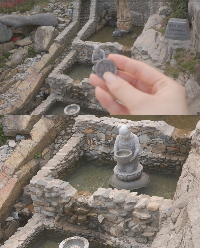 Lucky Coin Divination. Triff in eine der Schalen für etwas Glück