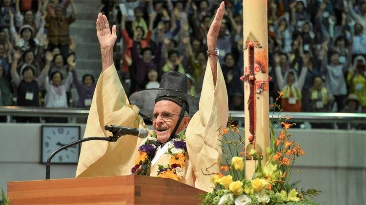 Mgr René Dupont, lors des 50 ans de la fondation du diocèse d'Andong. © Vatican News