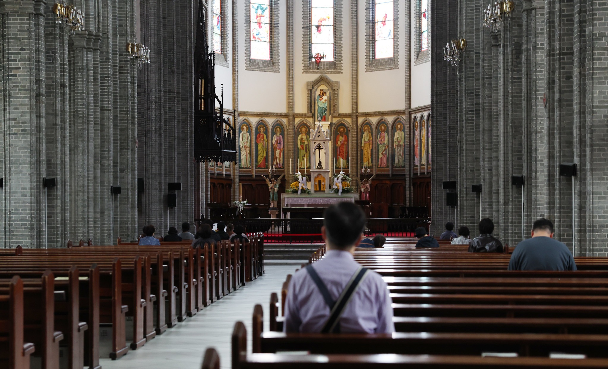 L'intérieur de la cathédrale de Myeong-dong. © Korea.net DB