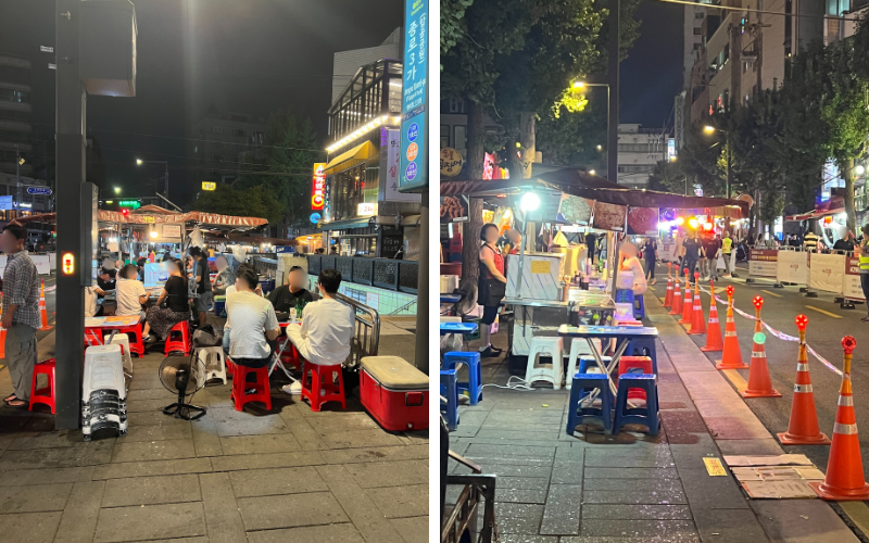 Egal wie das Wetter ist, man genießt den Abend, die Gesellschaft und das Essen